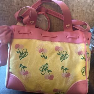 Juicy Couture Pink and Yellow Tote Bag